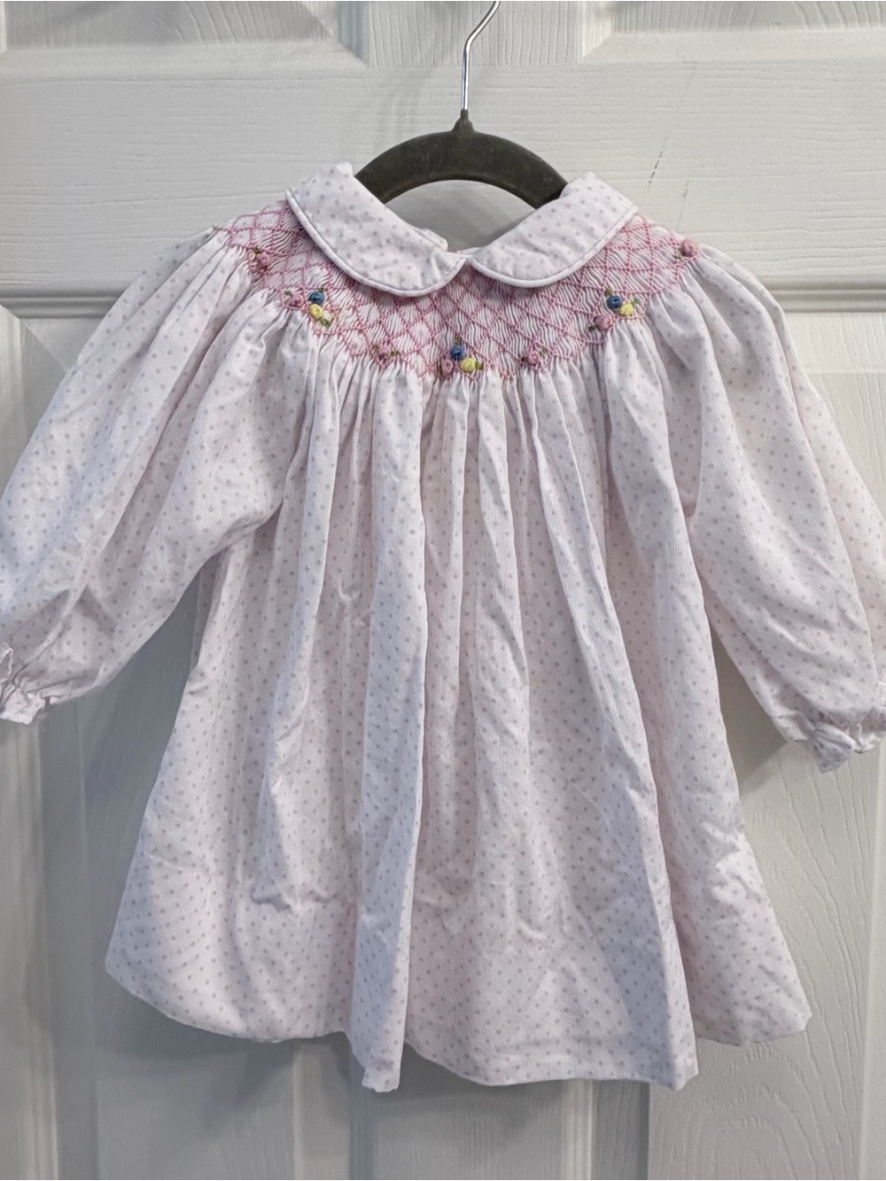 Classic Smocked 9m VGUC Peter Pan Collar Dress in Light Pink